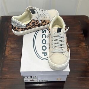 Scoop NYC Leopard Print and Glitter Sneakers